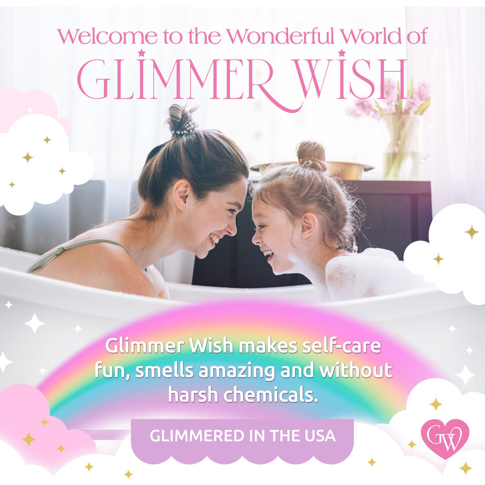 Glimmer Wish detangler spray applied during swim team routine for quick detangling