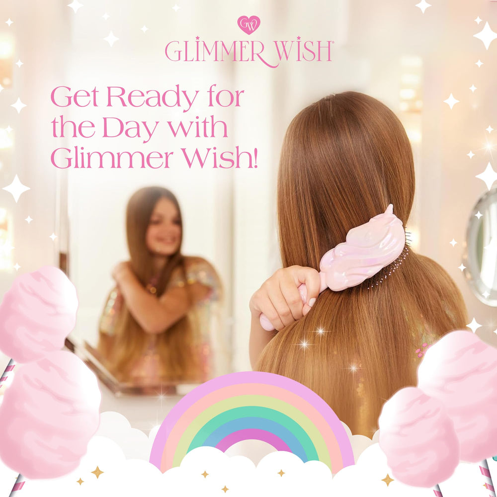 Glimmer Wish toxin-free, cruelty-free hair brush for families.