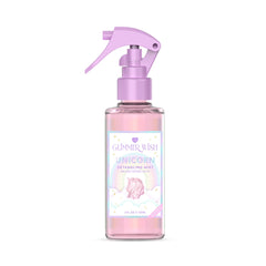 Glimmer Wish Unicorn Hair Detangler Spray bottle closeup for smooth detangling and shine