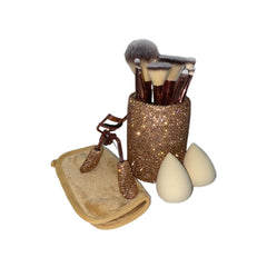 GLITZ & GLAM champagne brush set assembled image demonstrating full kit for seamless blending and sculpting.
