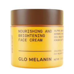 Glo Melanin Nourishing Face Cream jar close-up highlighting hydration and glow