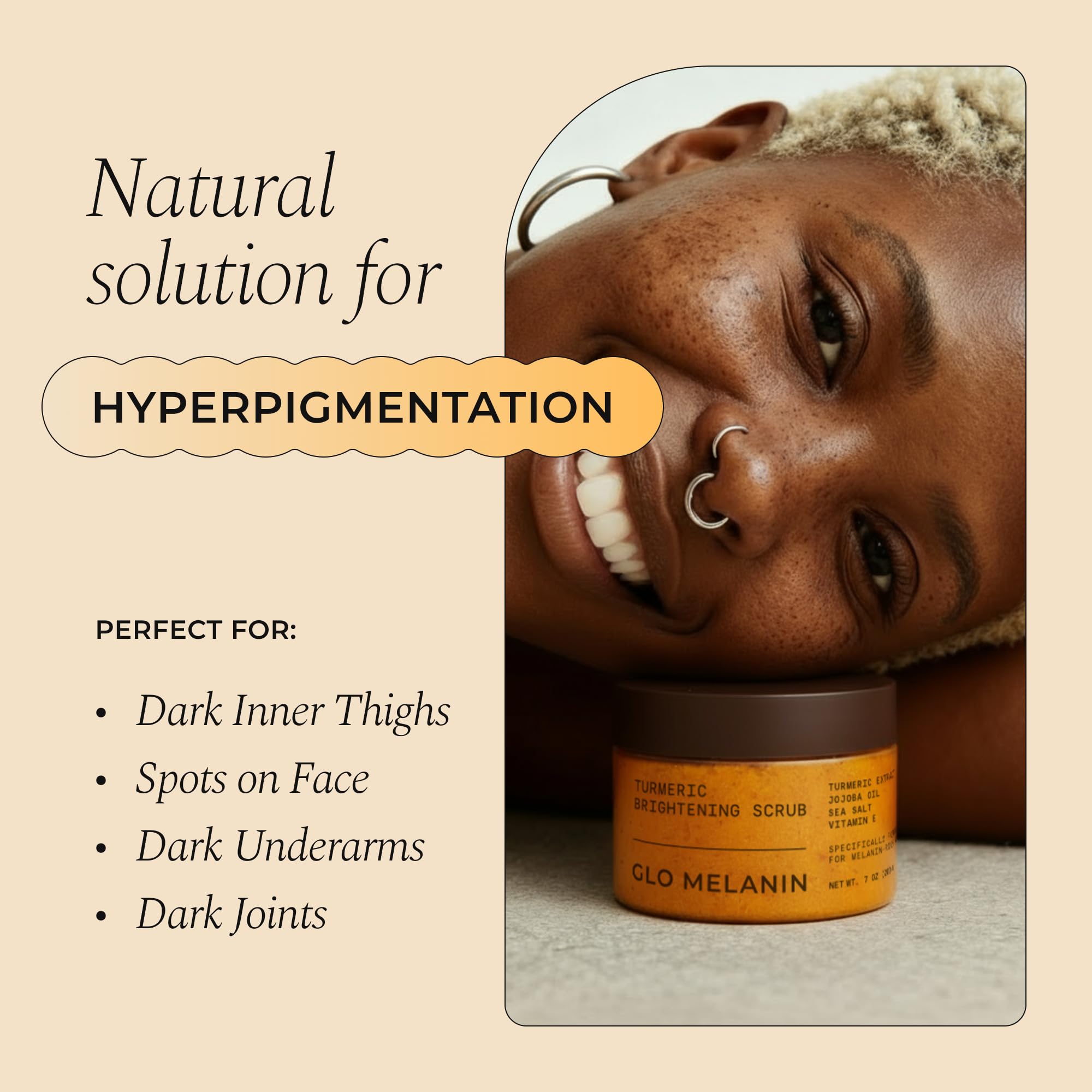 Glo Melanin Turmeric Scrub texture swirl showing natural exfoliation.