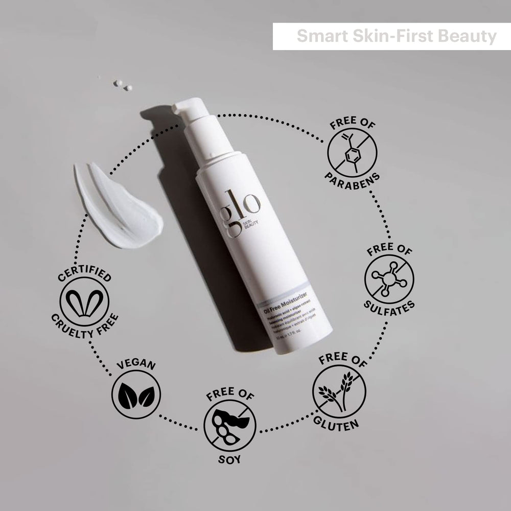 Glo Skin Beauty algae and hyaluronic acid graphic illustrates hydrating performance