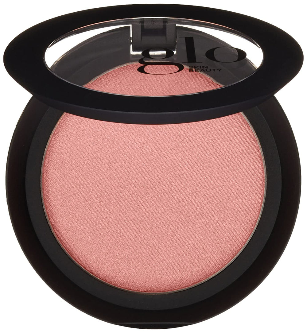 Glo Skin Beauty Blush Melody compact open shows natural glow on skin.