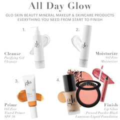Glo Skin Beauty blush application with brush for buildable color.