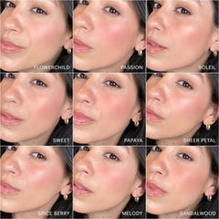 Glo Skin Beauty Blush Sheer Petal close-up shows pigmentation detail.