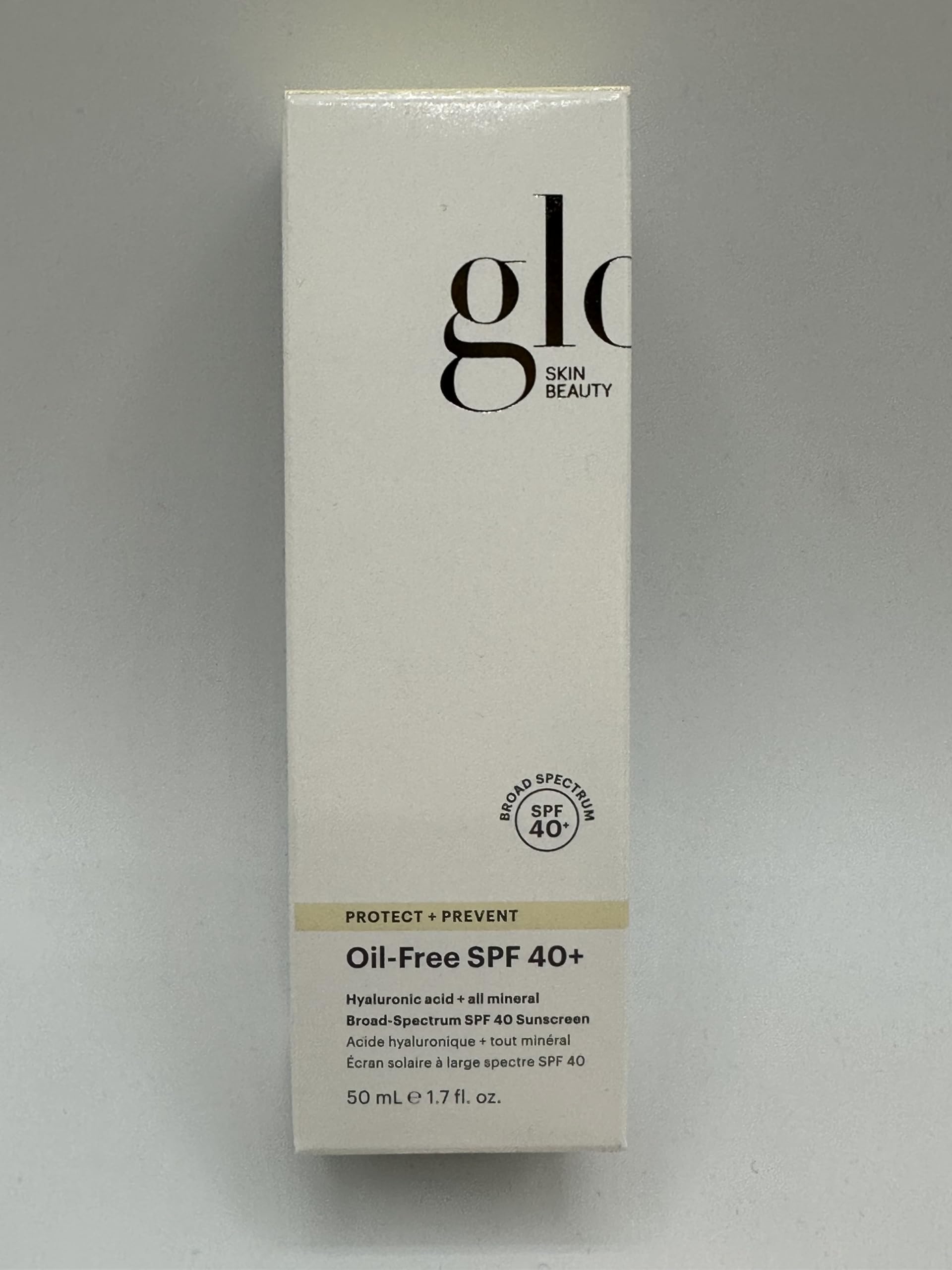 Glo Skin Beauty mineral sunscreen texture on skin suggests lightweight protection