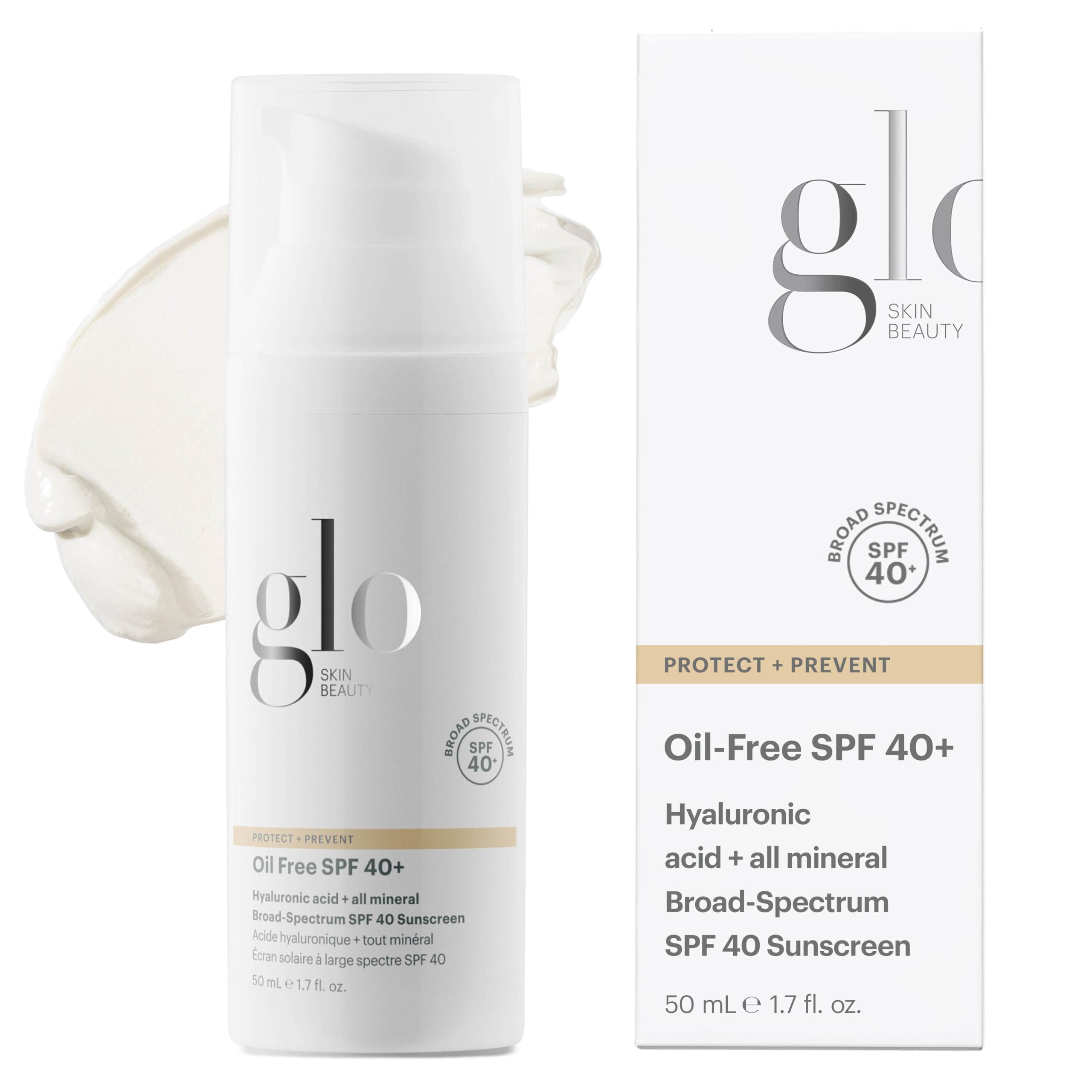 Glo Skin Beauty oil-free SPF 40 bottle showing weightless protection