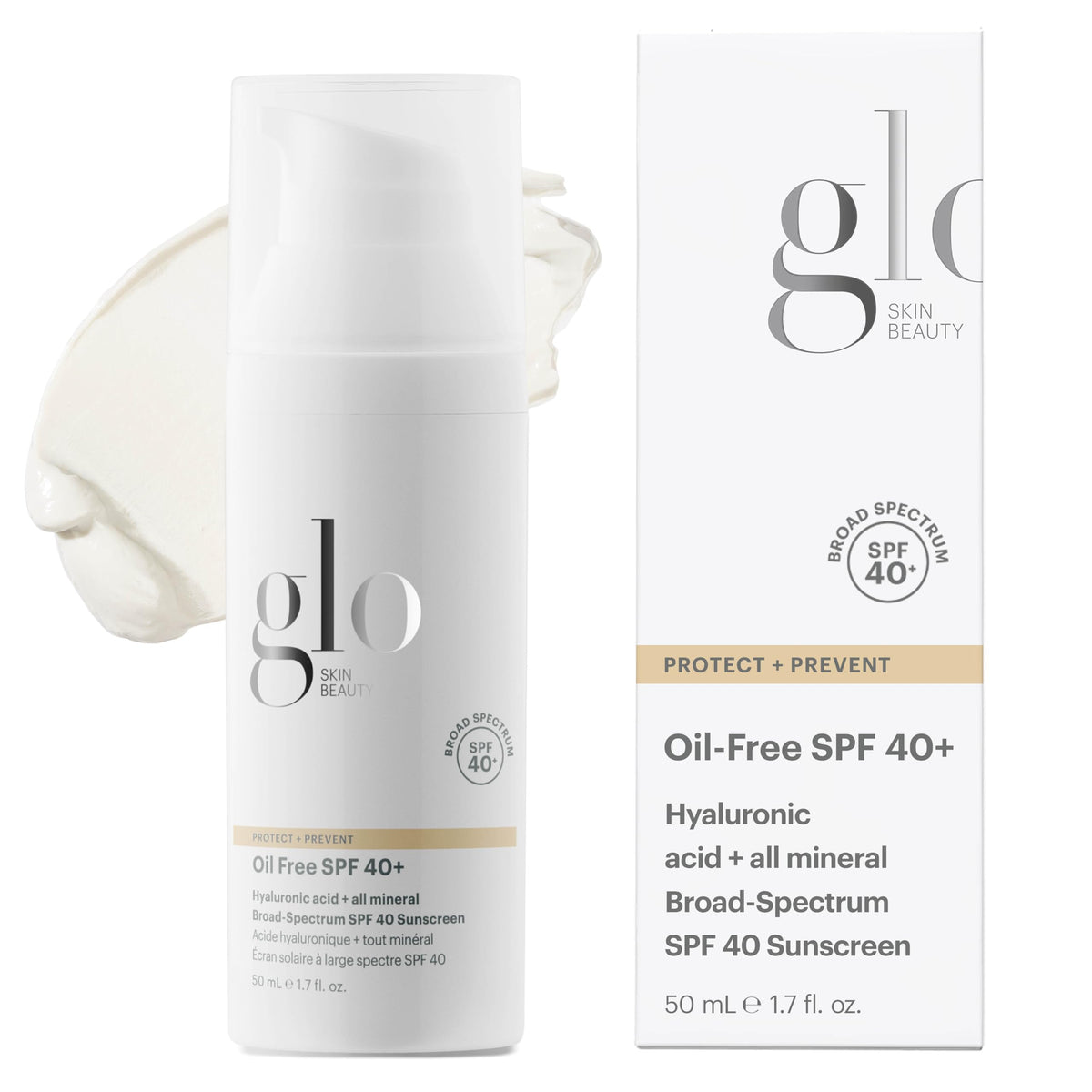 Glo Skin Beauty oil-free SPF 40 bottle showing weightless protection