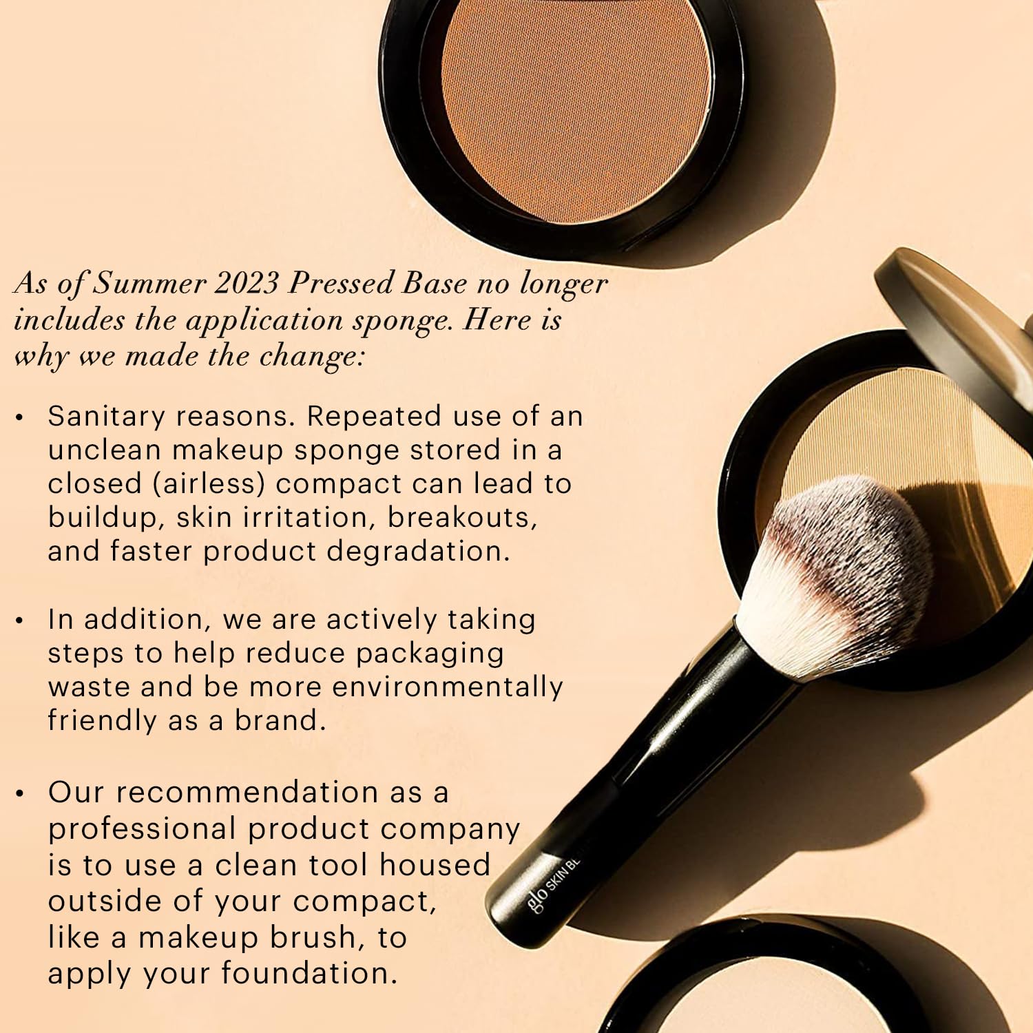 Glo Skin Beauty pressed base Honey Light close-up texture reveals talc-free minerals
