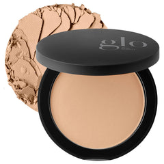Glo Skin Beauty pressed base Honey Light packaging close-up highlighting mineral formula