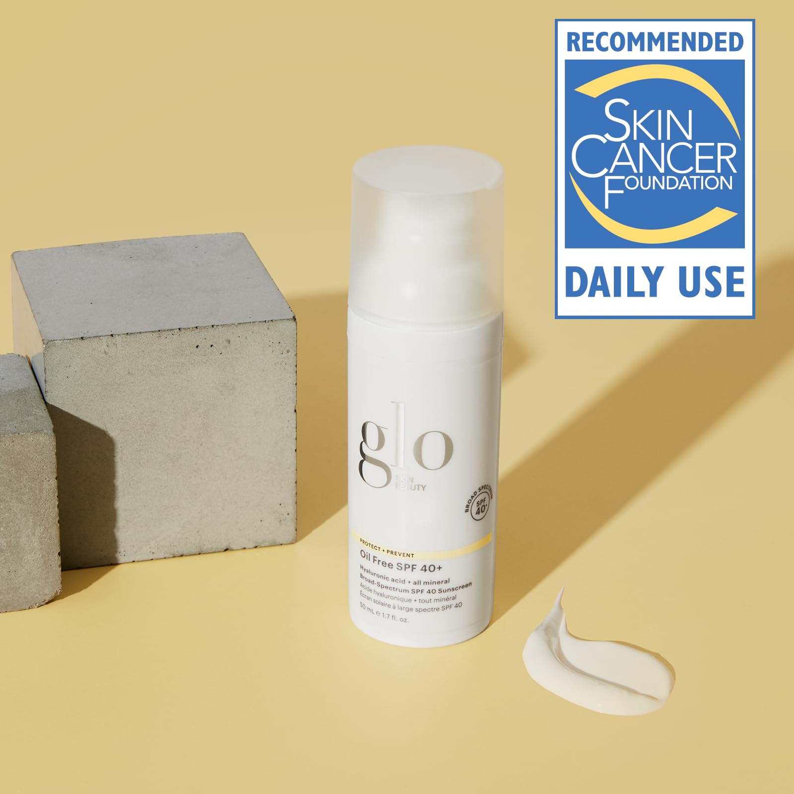 Glo Skin Beauty SPF 40 bottle with broad-spectrum protection for daily use