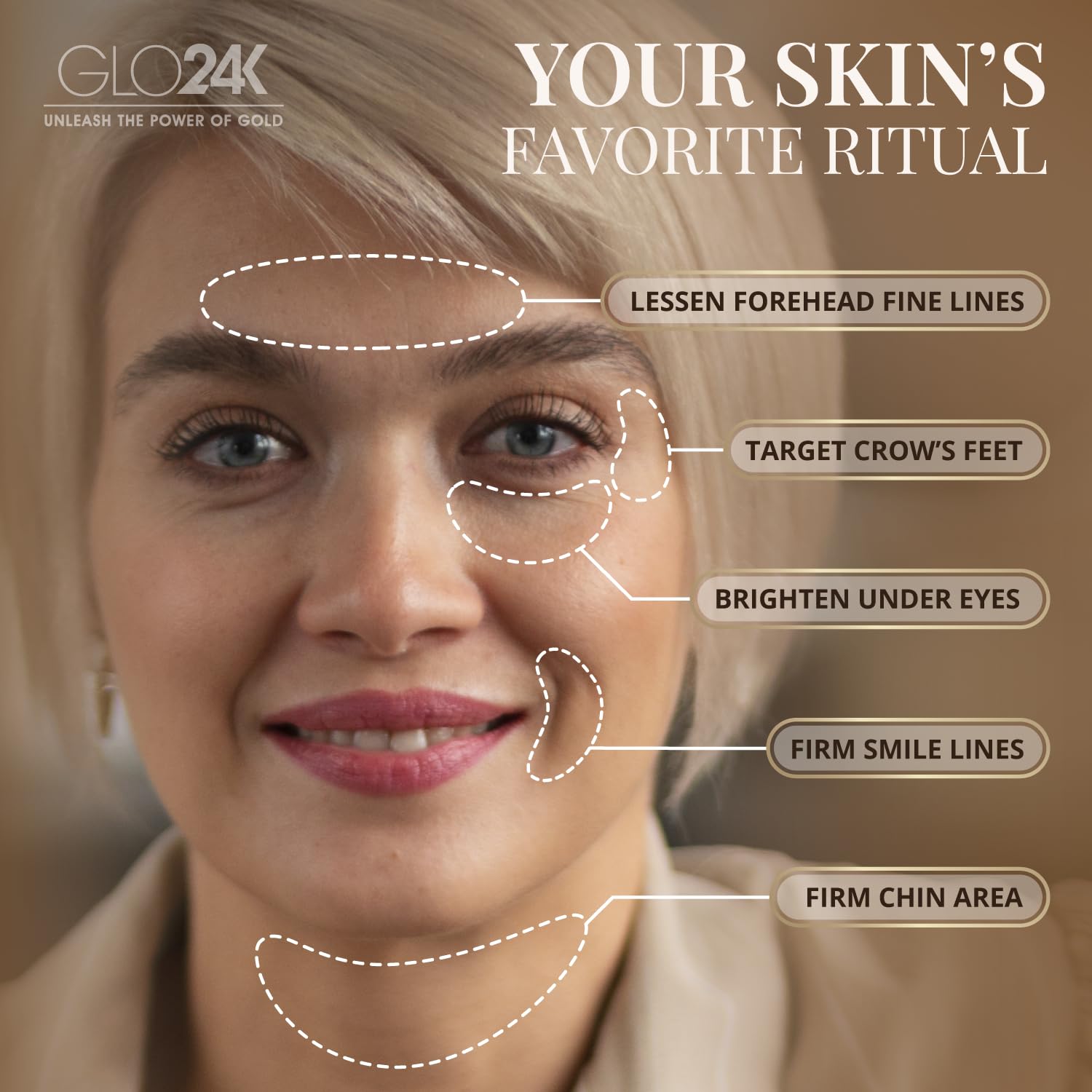 GLO24K 24k gold cream closeup highlighting luxury skincare quality