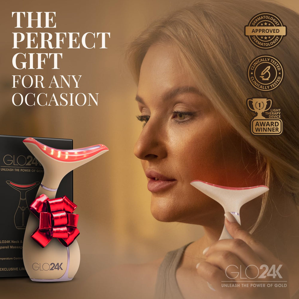 GLO24K at-home spa scene showcasing a spa-inspired routine.