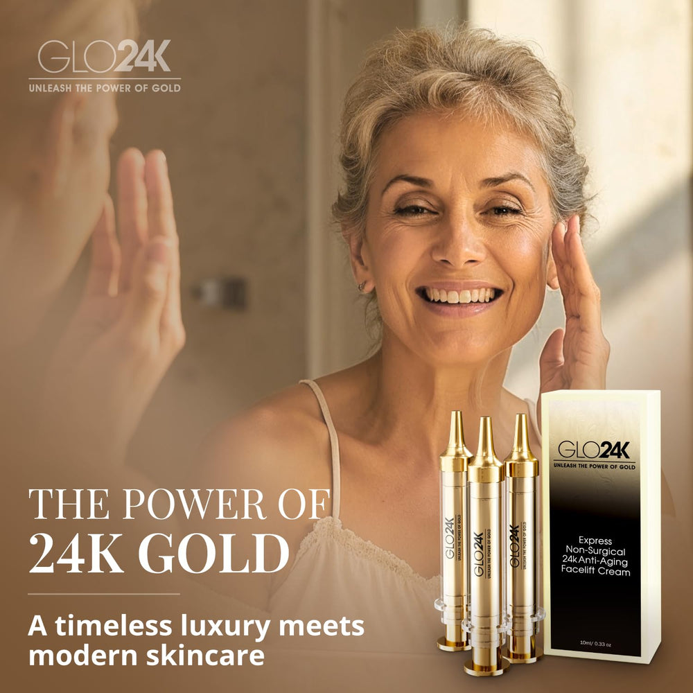 GLO24K Cruelty-free vegan formula on packaging conveys ethical skincare