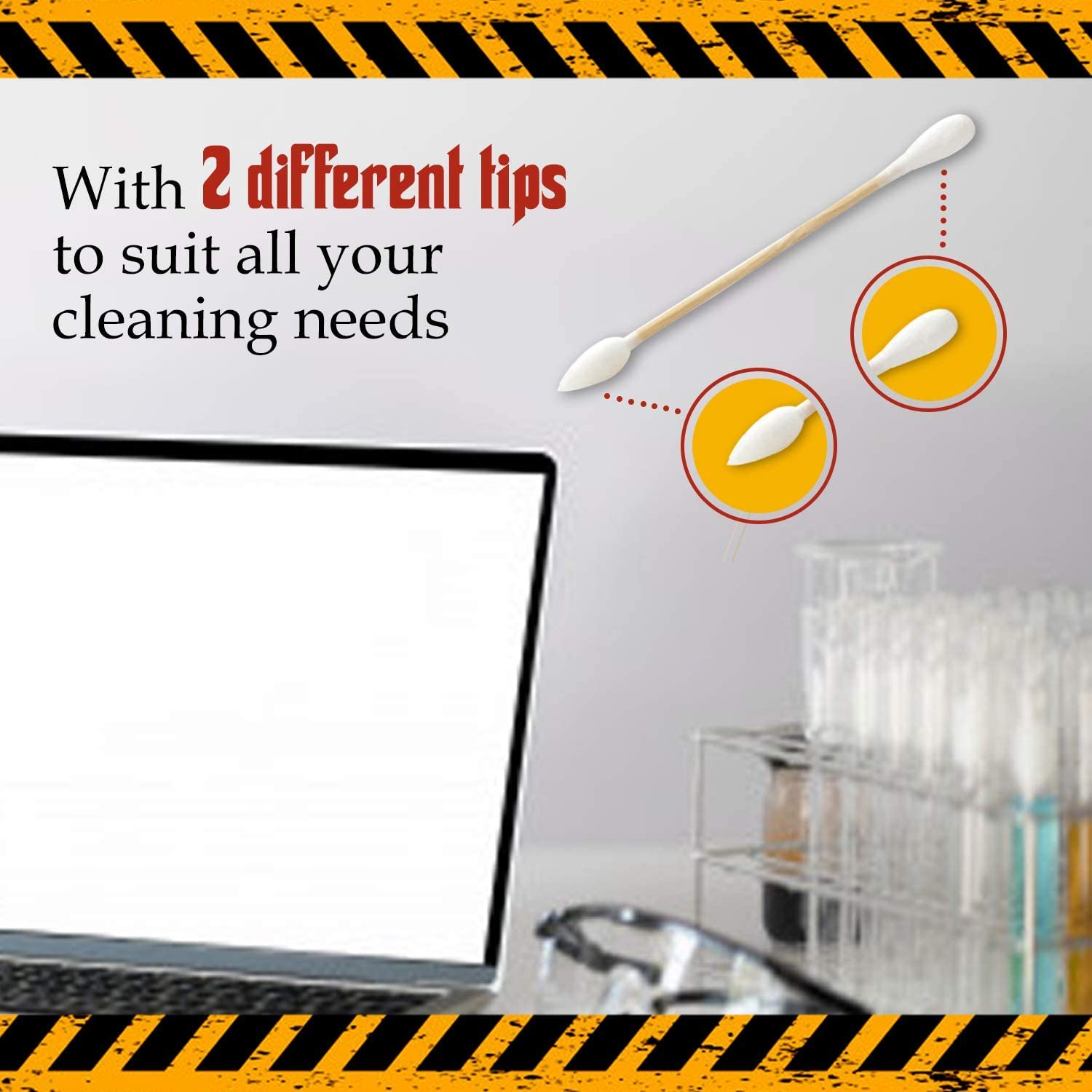 Glob Mops XL Cotton Swabs 2.0 long-core demonstrates extended reach for tight spots.