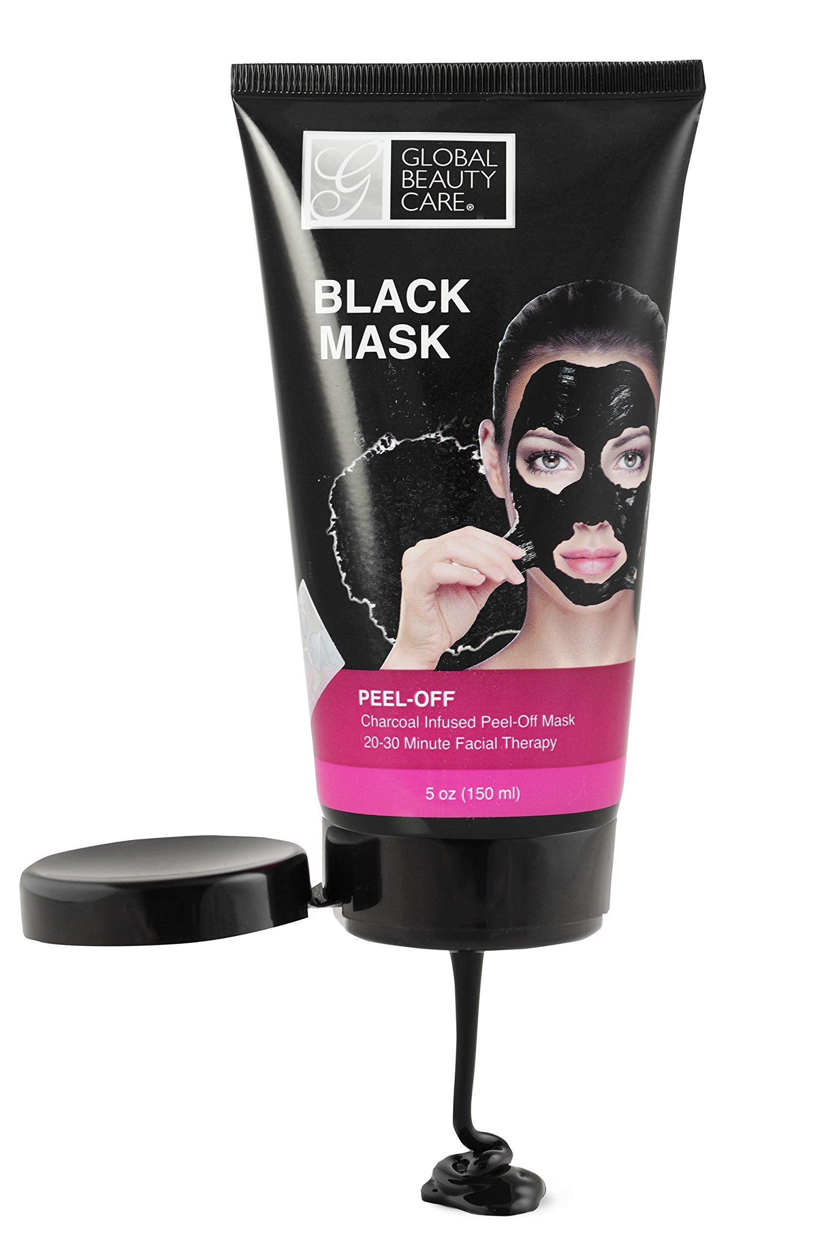 Global Beauty Care charcoal impurities drawing closeup shows deep-cleanse potential.