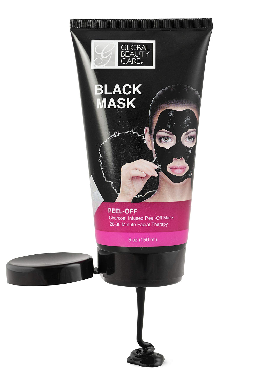 Global Beauty Care charcoal impurities drawing closeup shows deep-cleanse potential.
