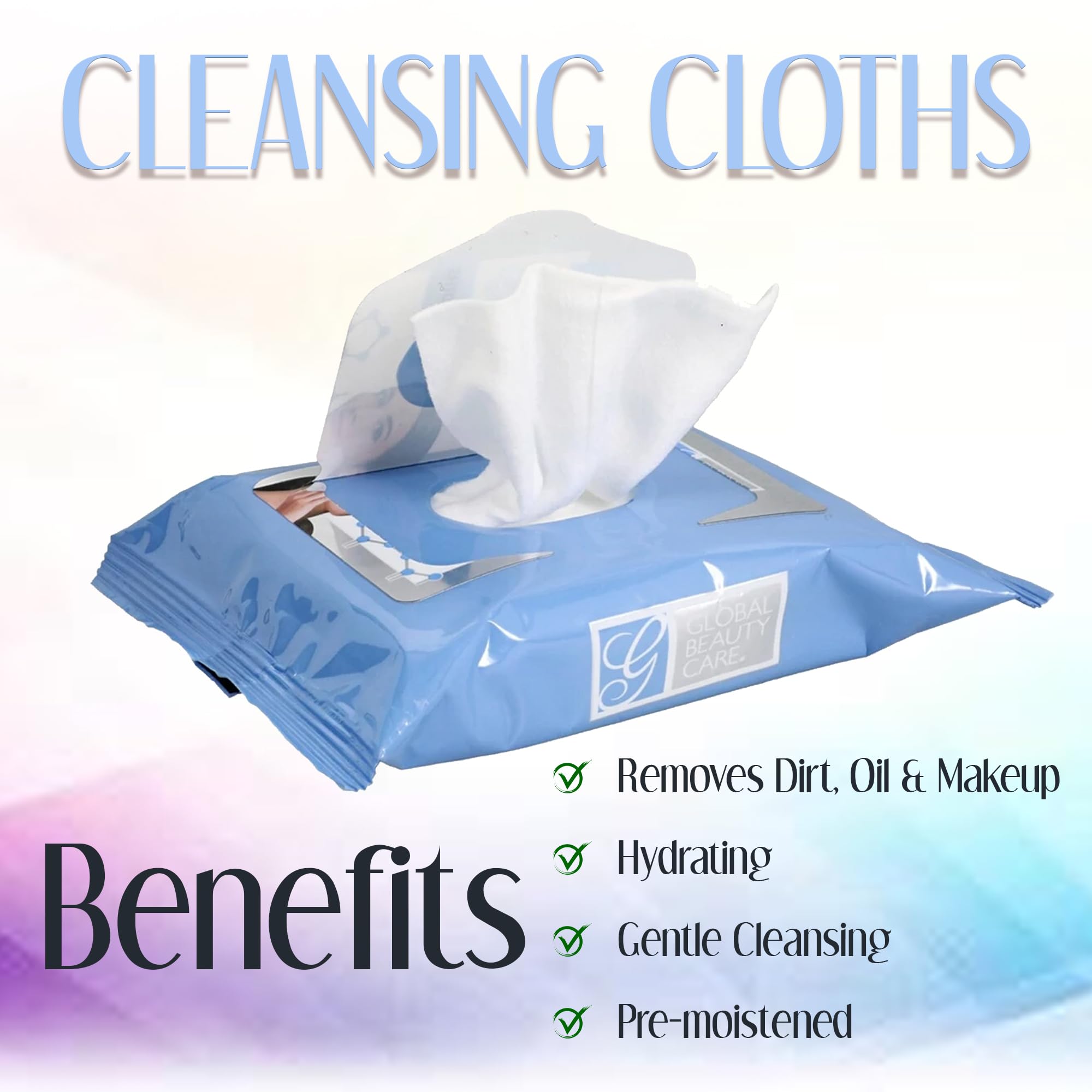 Global Beauty Care Retinol Cleansing Wipes eye area removes makeup safely.