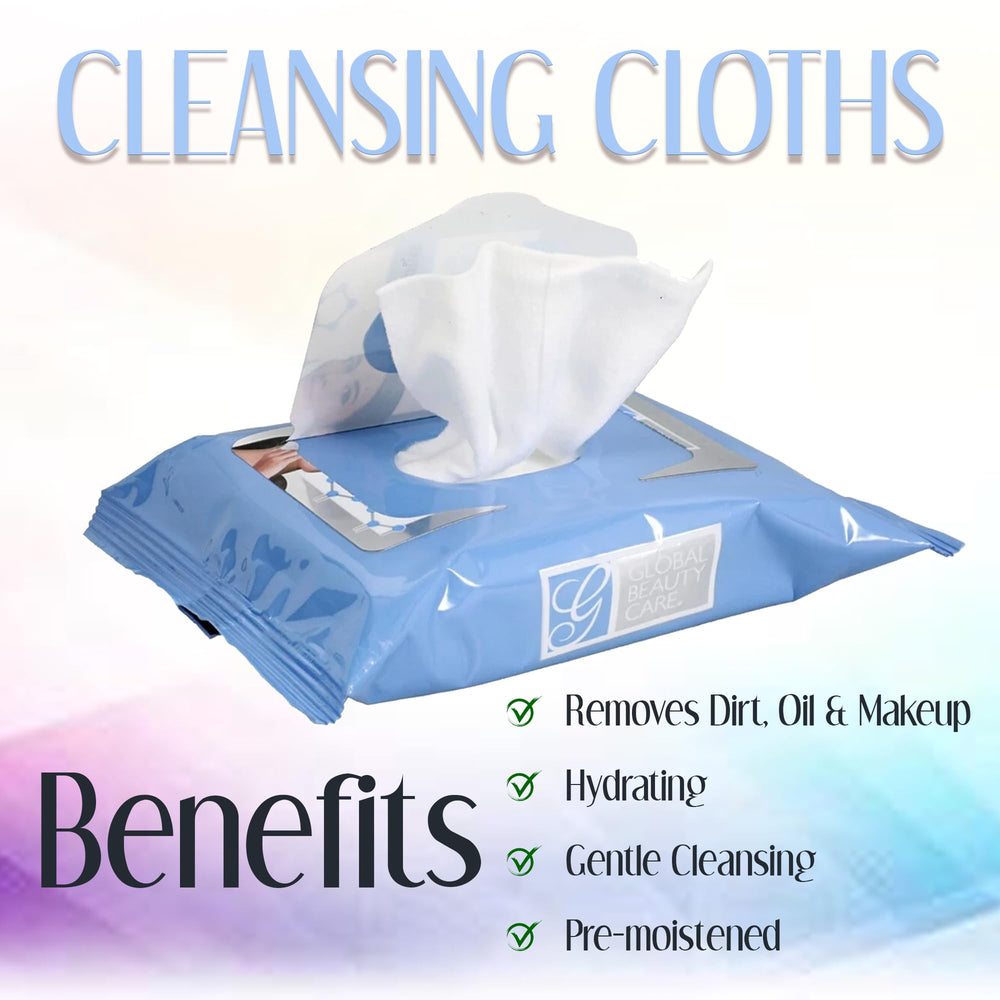 Global Beauty Care Retinol Cleansing Wipes eye area removes makeup safely.