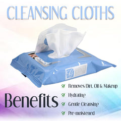 Global Beauty Care Retinol Cleansing Wipes eye area removes makeup safely.