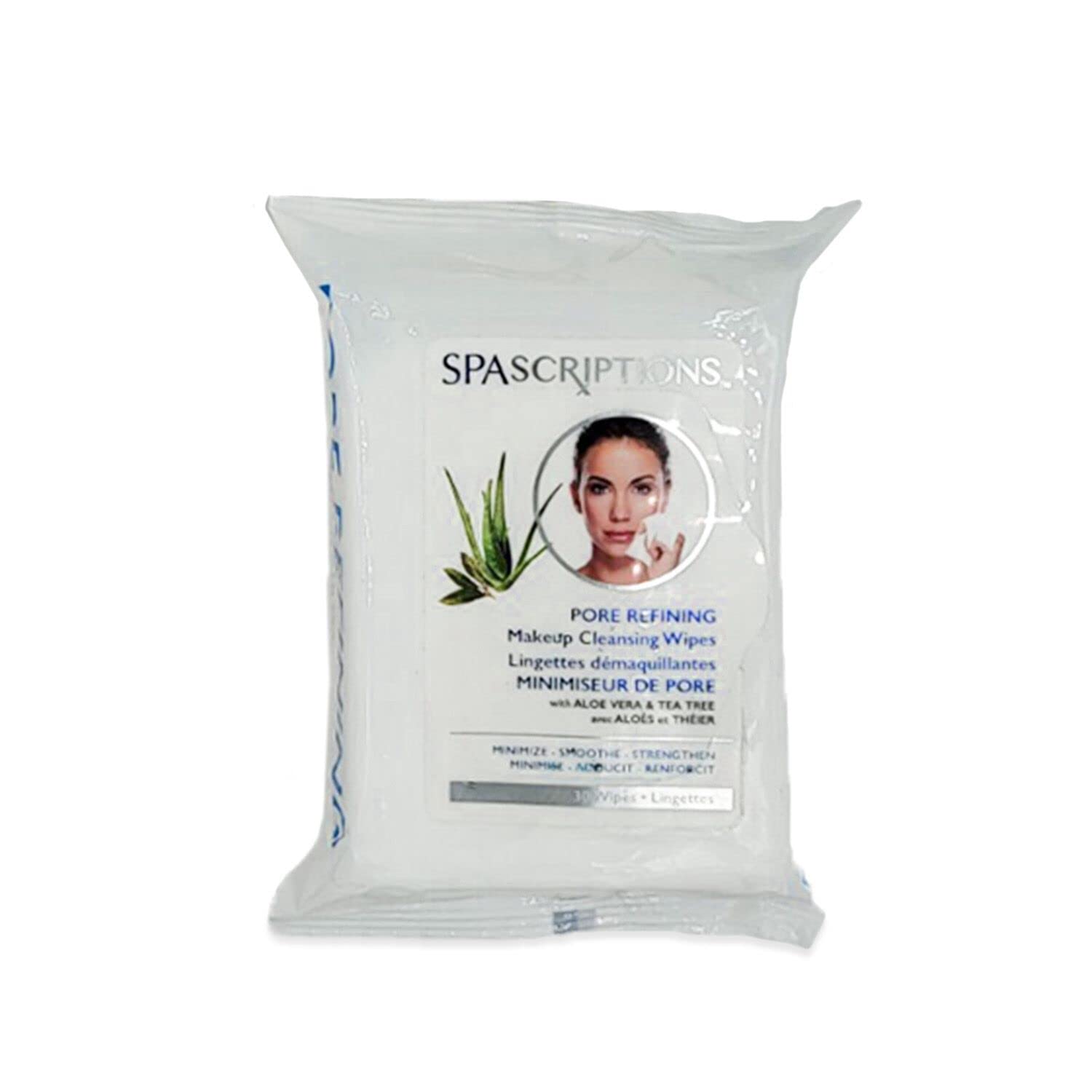 Global Beauty Care Spascriptions wipes pore-refining scene with tea tree oil for oil control.