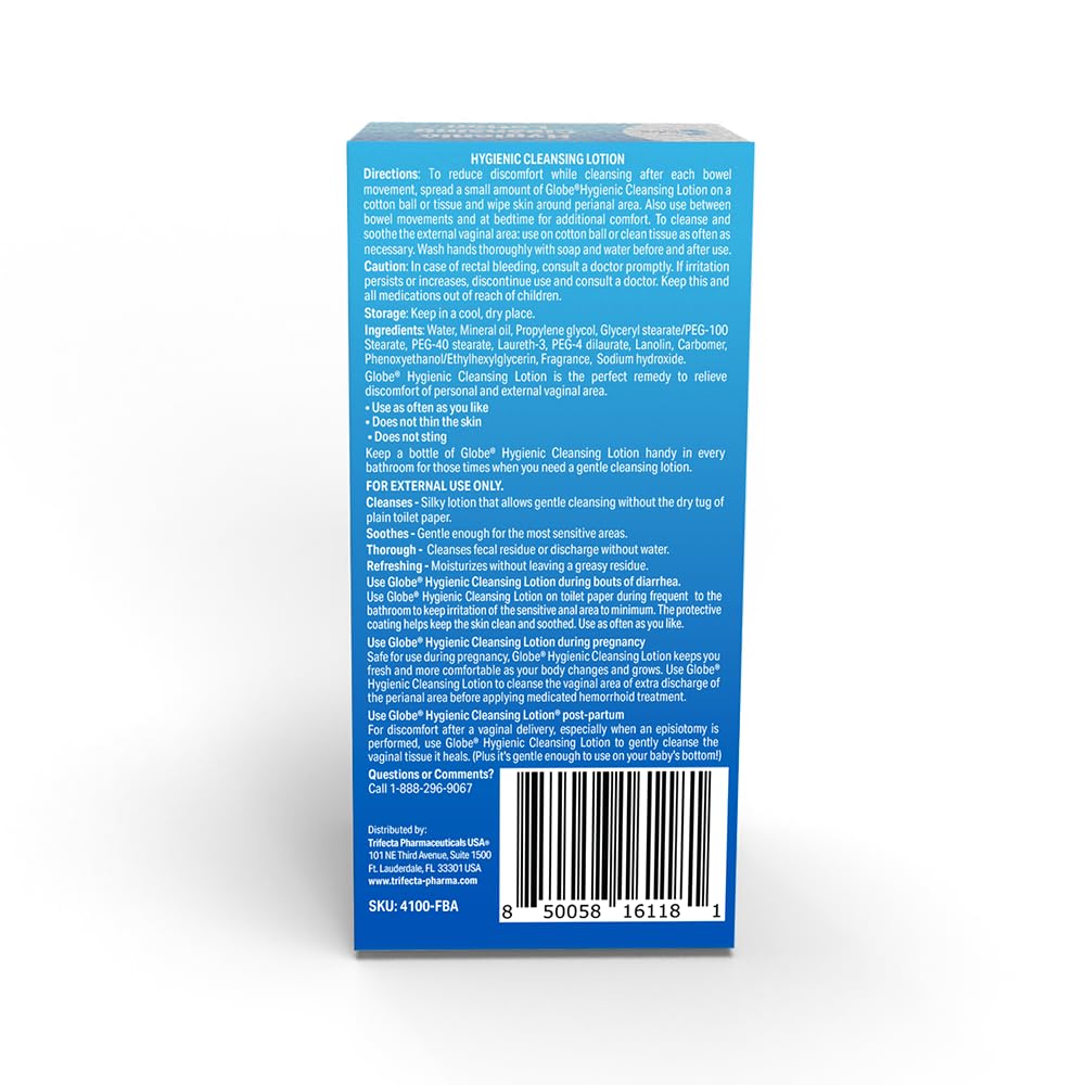 Manufacturing standards for Globe Hygienic Cleansing Lotion at a pharmaceutical facility.