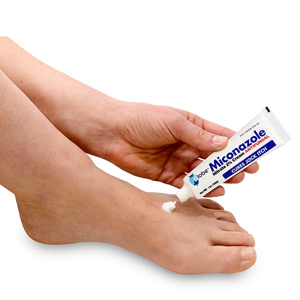 1 oz Globe Miconazole tube shown in a six-pack packaging.