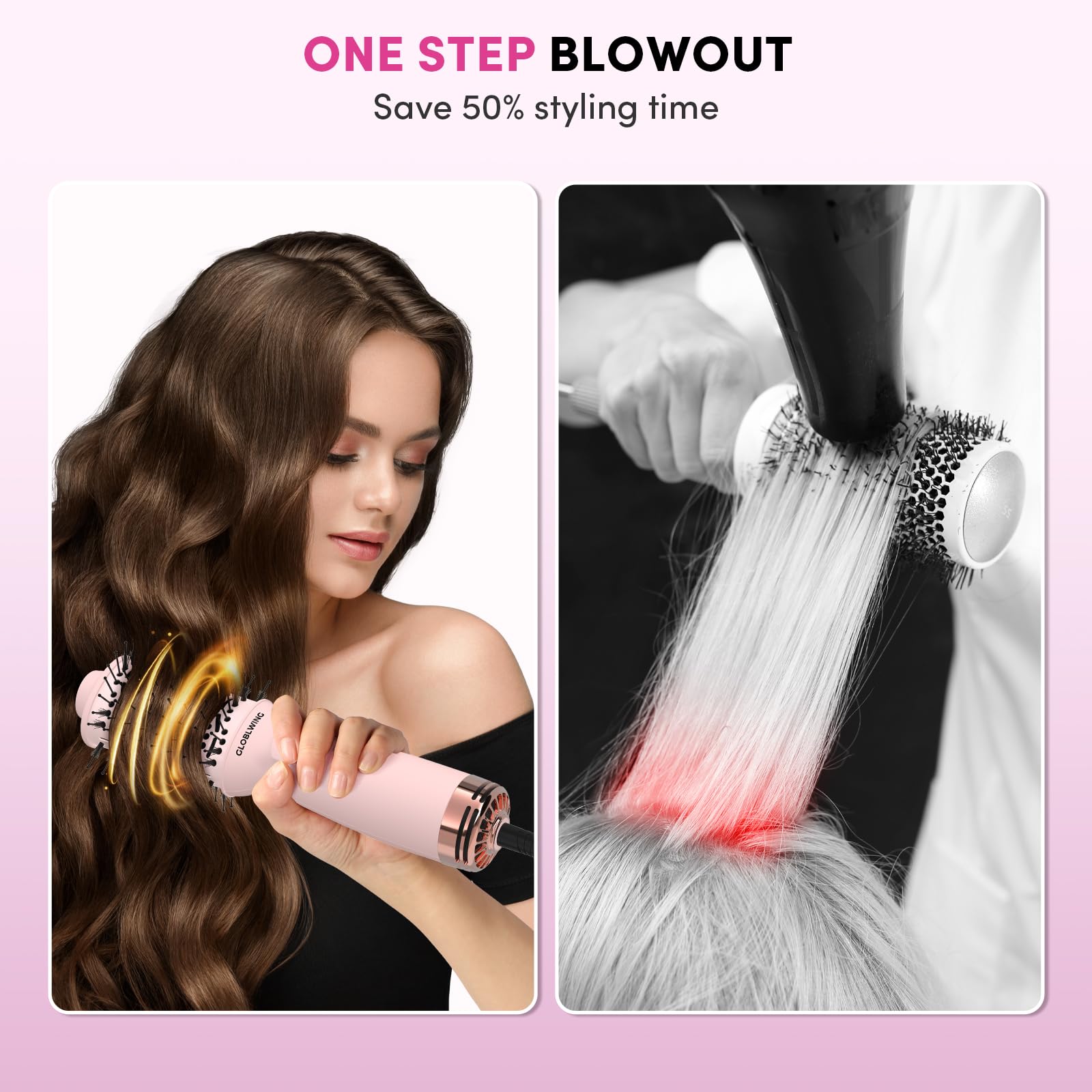GLOBLWING ergonomic lightweight design reduces tension during styling
