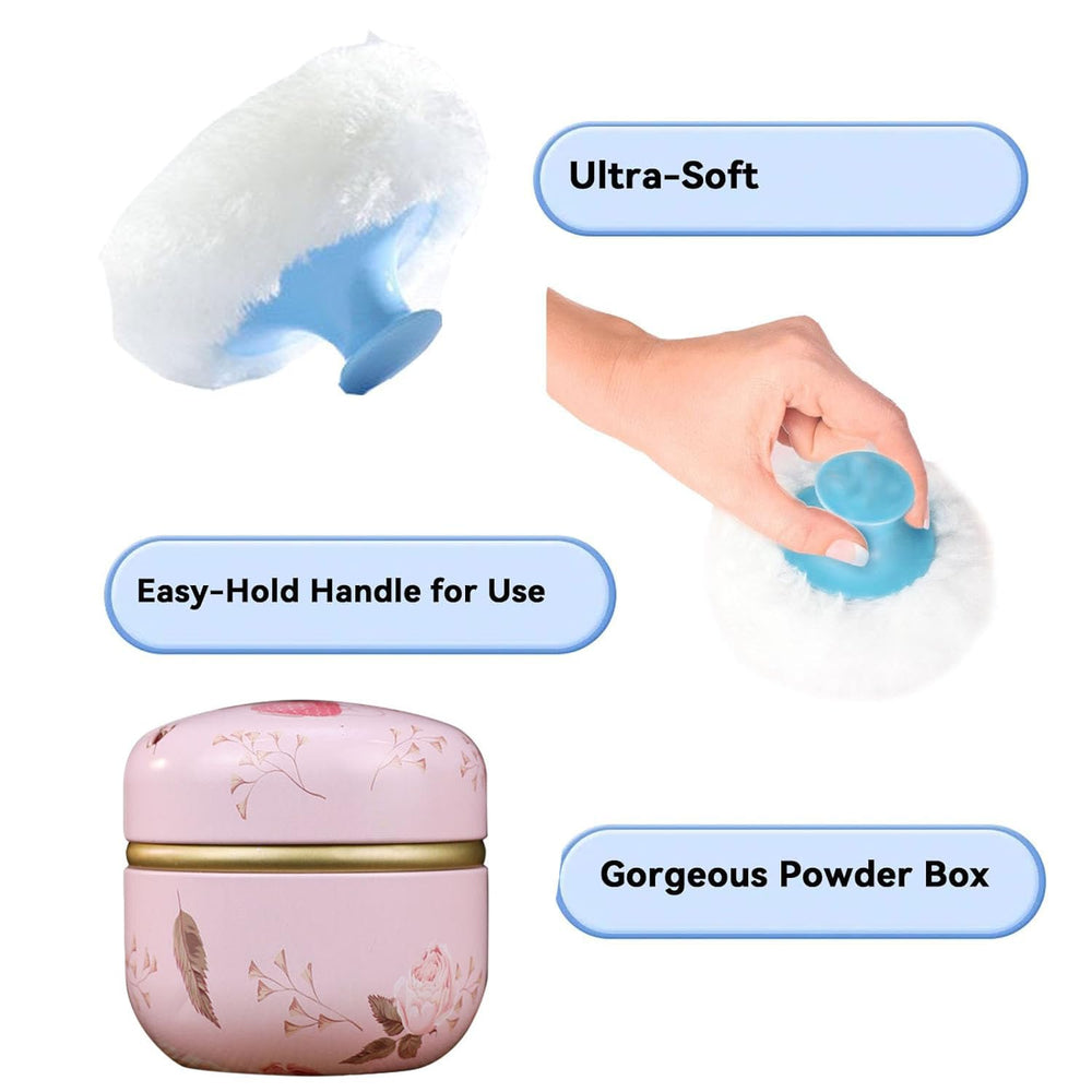 Glooyoderr elegant rounded design doubles as decor while storing powder.