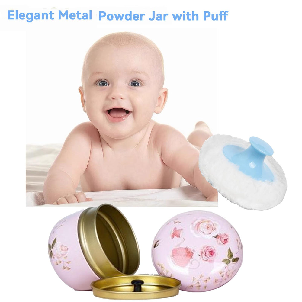 Glooyoderr soft powder puff with handle provides comfortable, even application.