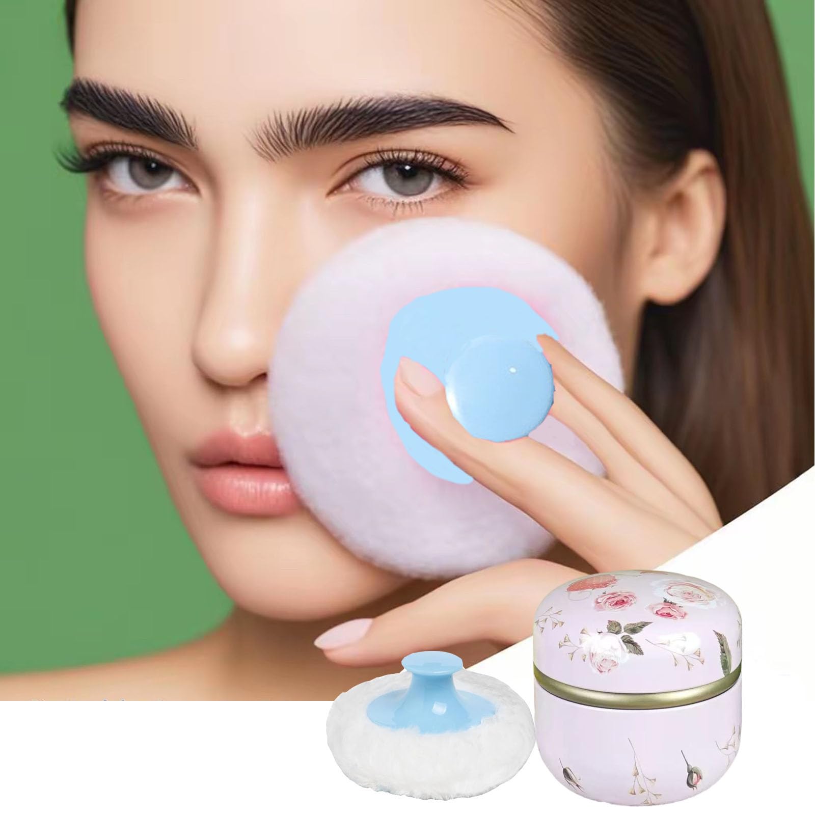 Glooyoderr travel-friendly powder jar fits in bags or purses for quick refreshes.