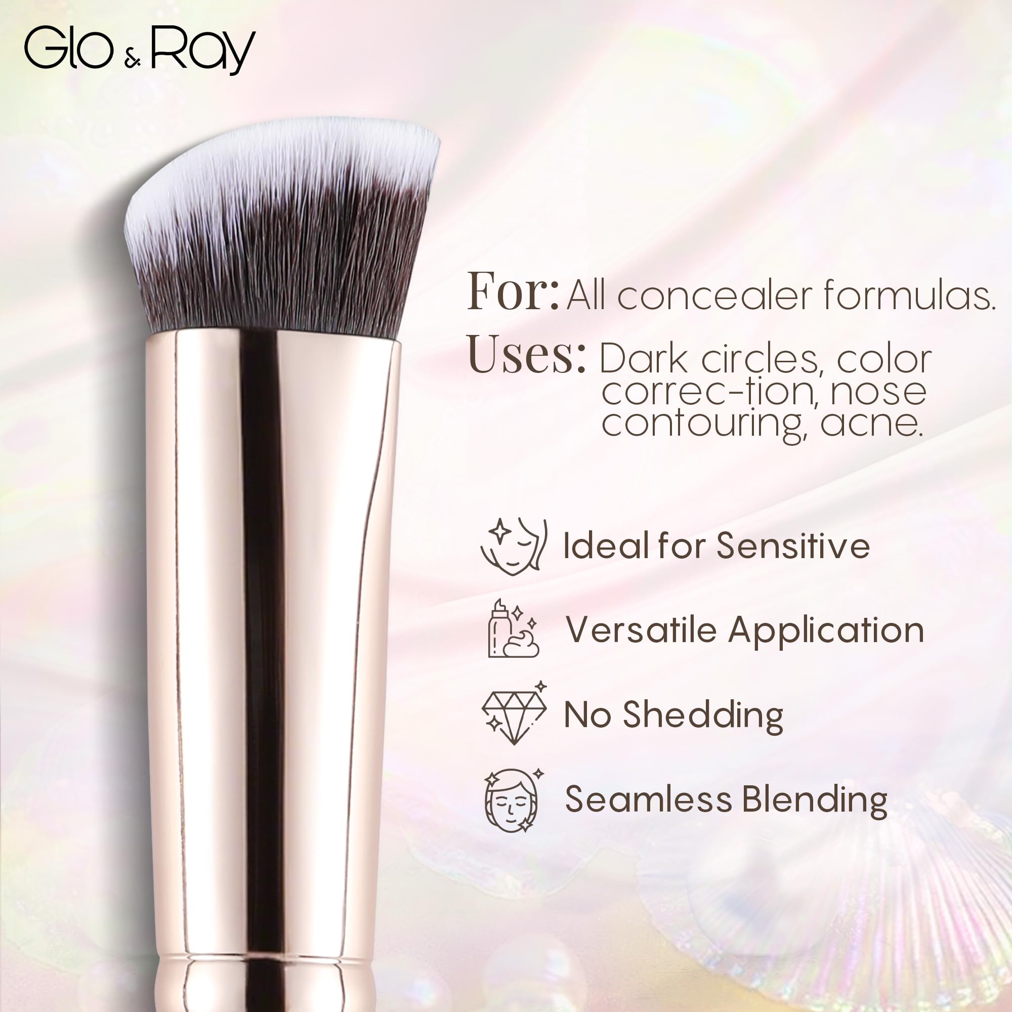 GLO&RAY precision brush doubles as contour sculptor and foundation blender
