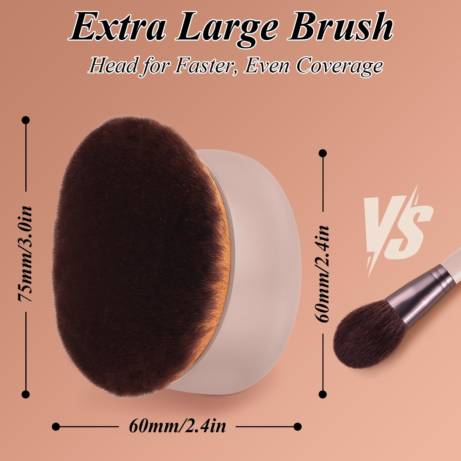 GloréBrochas oval brush head reaching shoulders and back for even coverage