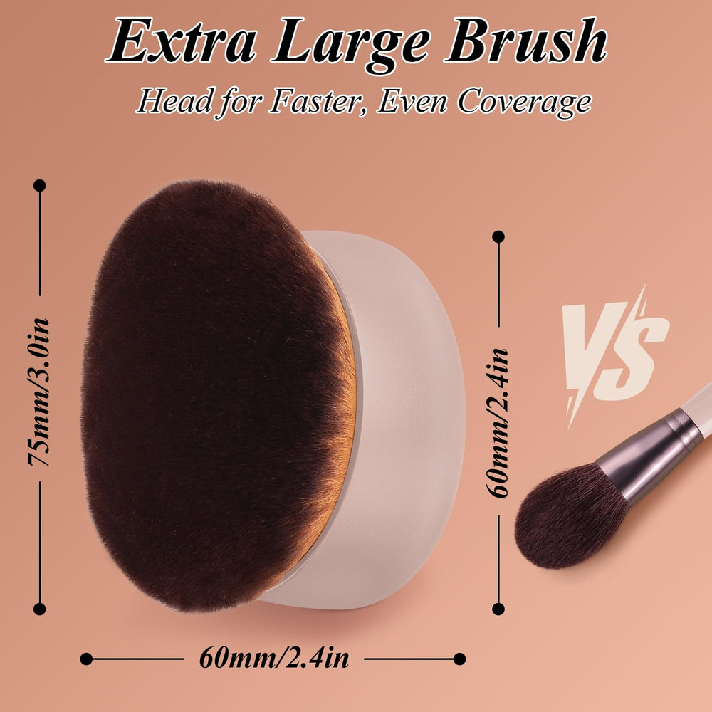 GloréBrochas oval brush head reaching shoulders and back for even coverage