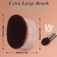 GloréBrochas oval brush head reaching shoulders and back for even coverage