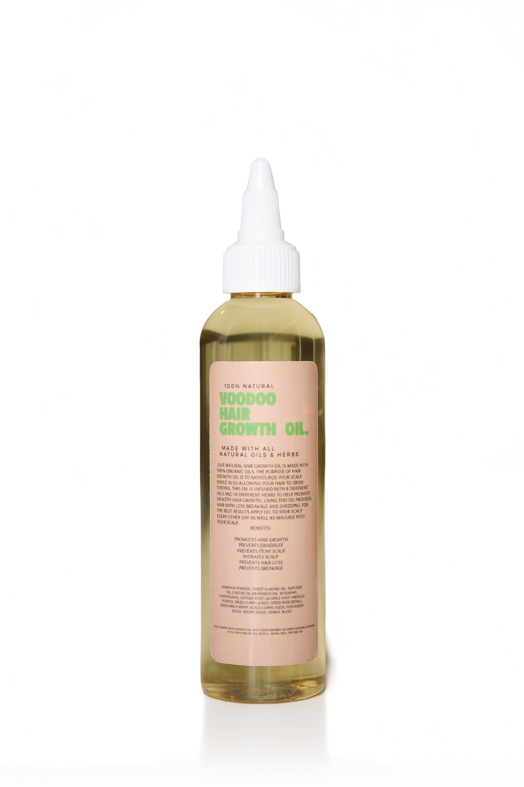 Glossed by Nae Voodoo Hair Growth Oil bottle close-up highlights lightweight non-greasy scalp care