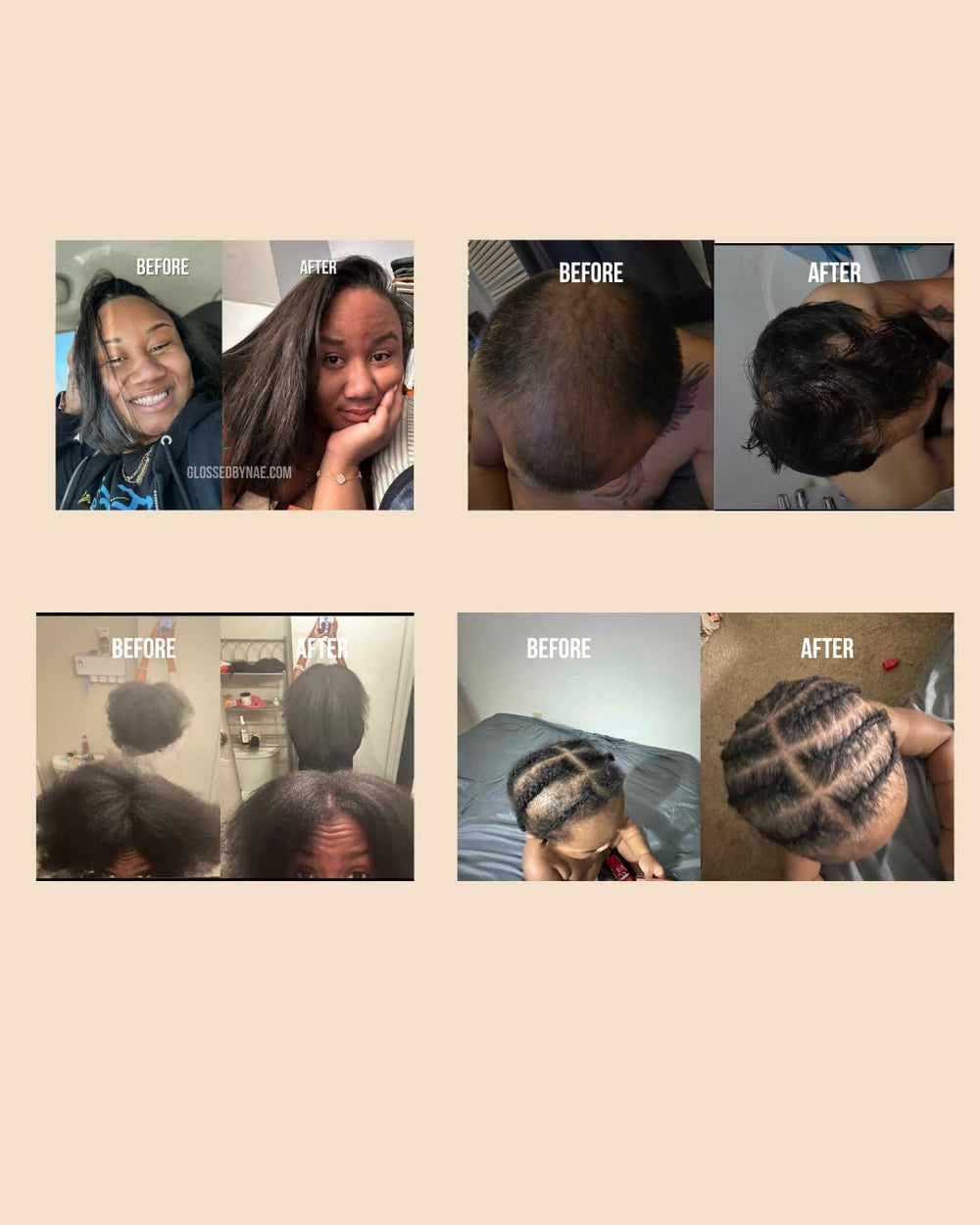 Lemongrass and oil blend visuals indicate scalp nourishment from Glossed by Nae Voodoo Hair Growth Oil