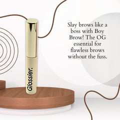 Glossier Boy Brow blond closeup texture shows smooth, natural finish