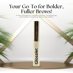 Glossier Boy Brow brush application close-up showing soft, flexible hold.