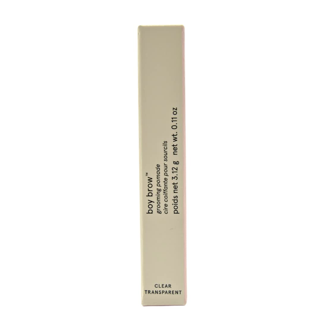 Glossier Boy Brow precision brush applying translucent formula to shape brows.