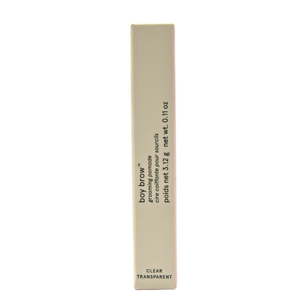 Glossier Boy Brow precision brush applying translucent formula to shape brows.