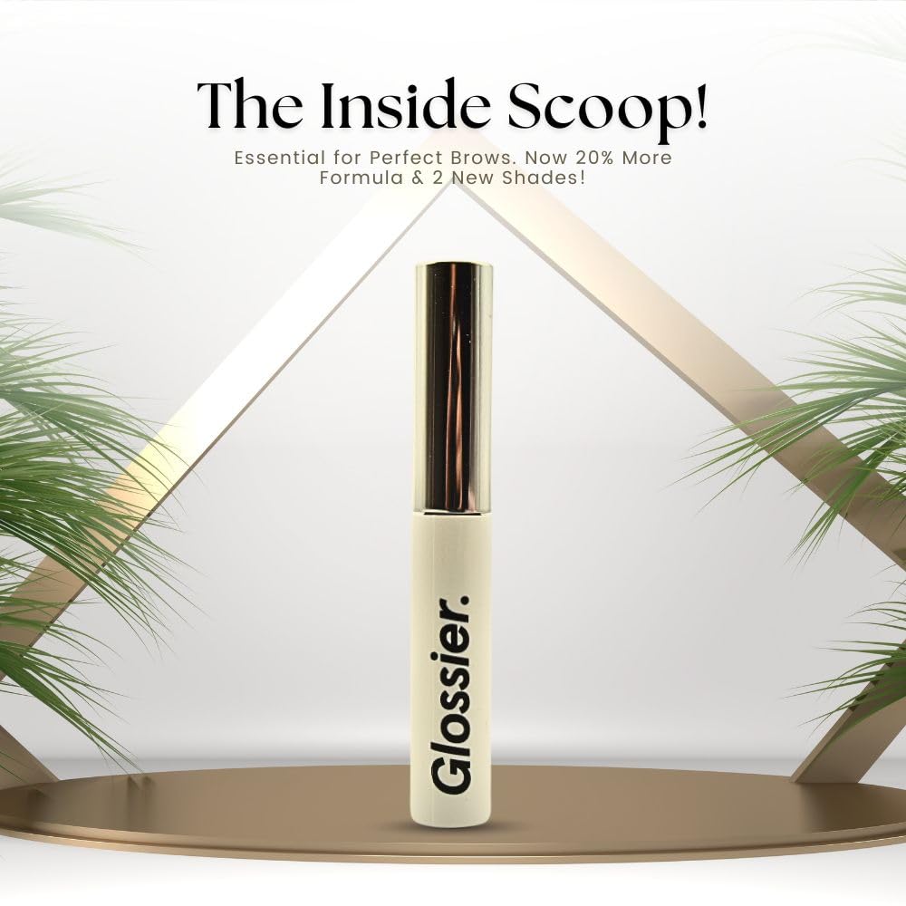 Glossier Boy Brow soluble collagen conditioning close-up emphasizing brow health.