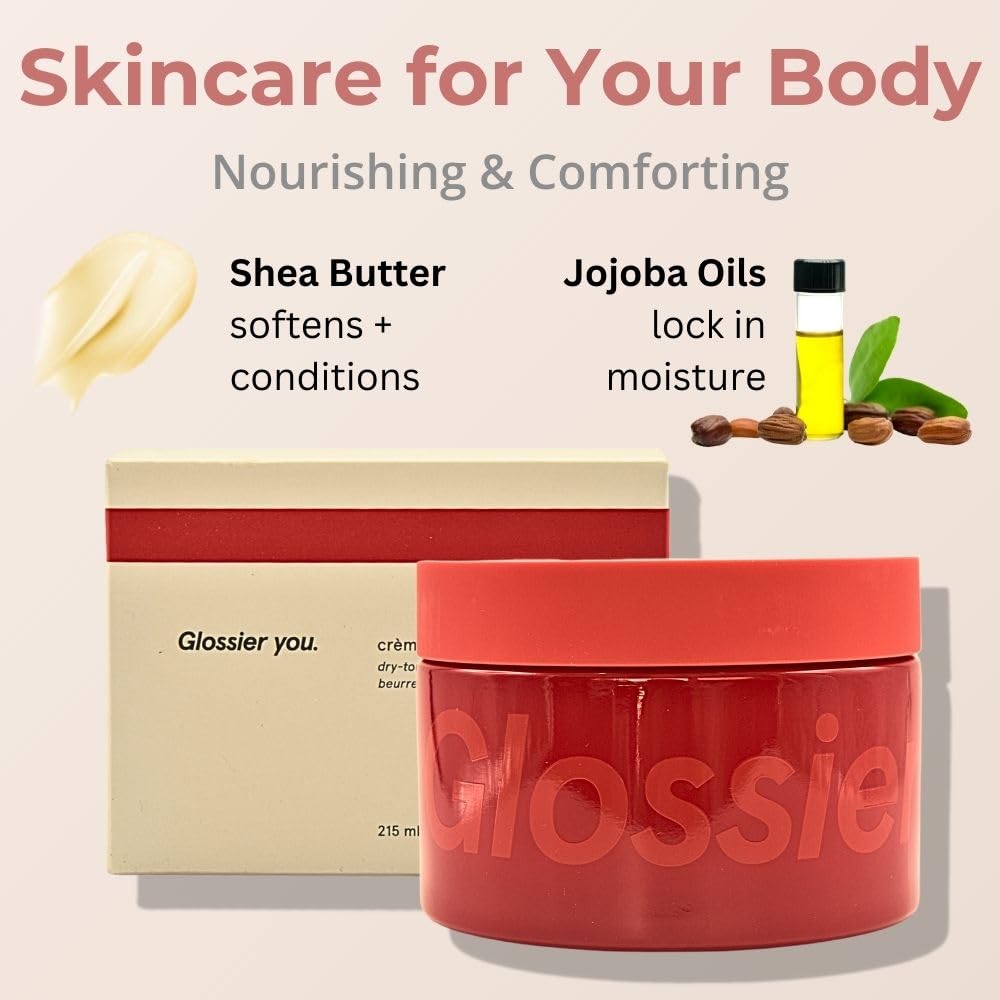 Glossier Crème de You dry-touch finish on skin for non-greasy feel.