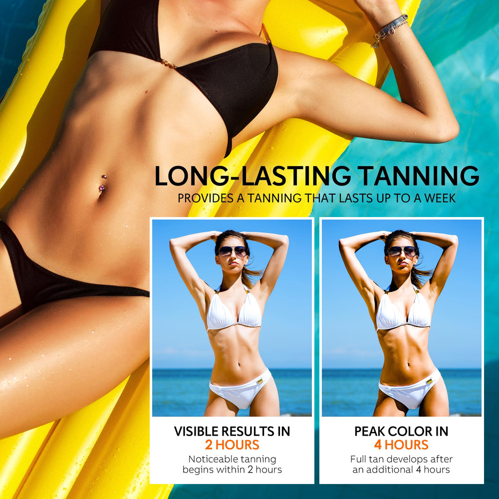 Glossiva Self Tanning Drops formula with hyaluronic acid for skin-friendly glow.