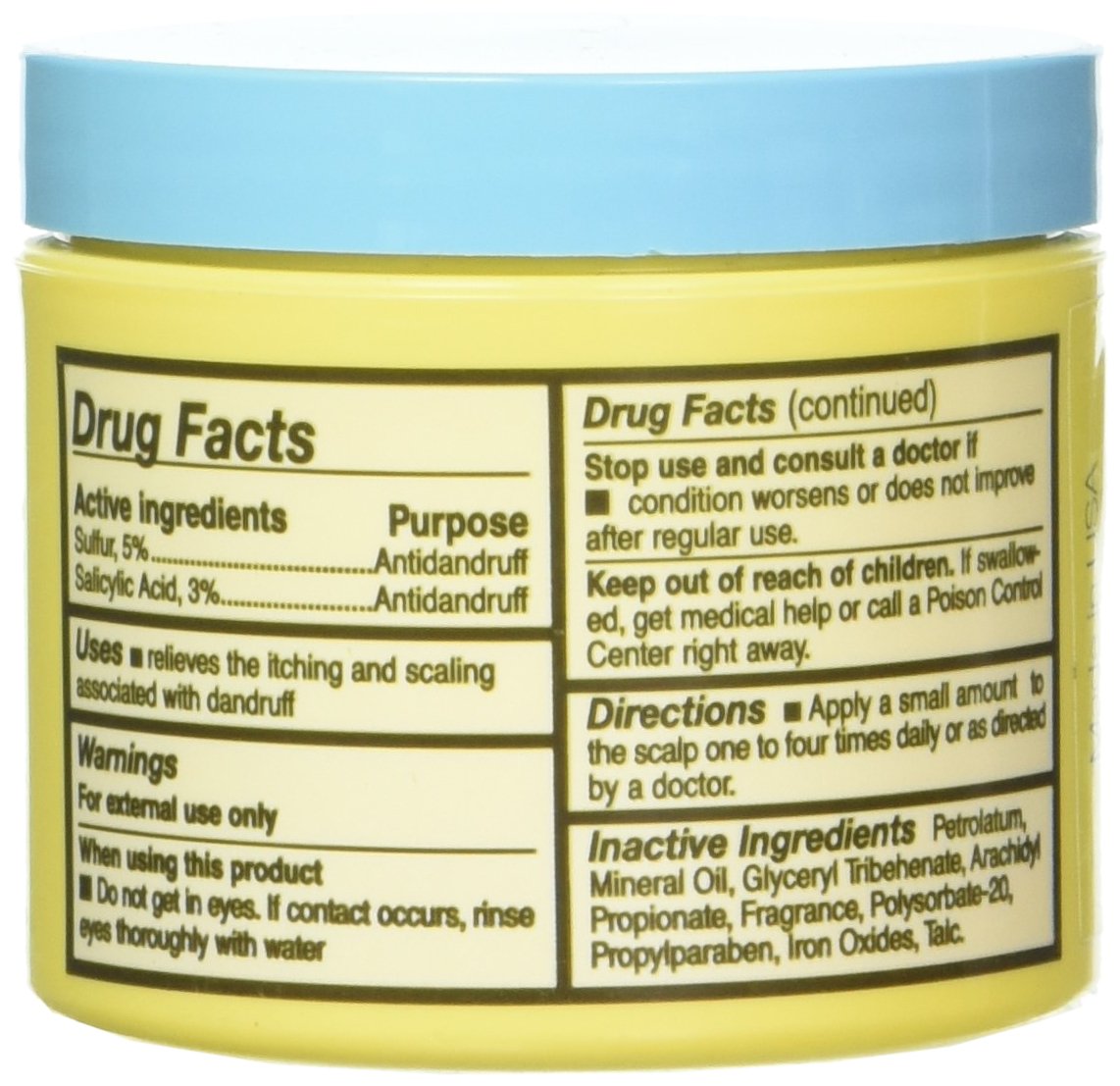 Glover's ointment close-up on scalp, easing itching and flaking.