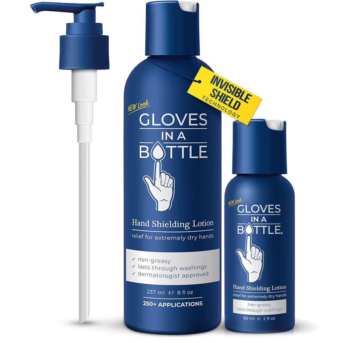 Gloves In A Bottle non-greasy hand cream bottle pump delivers quick relief after hand washing.