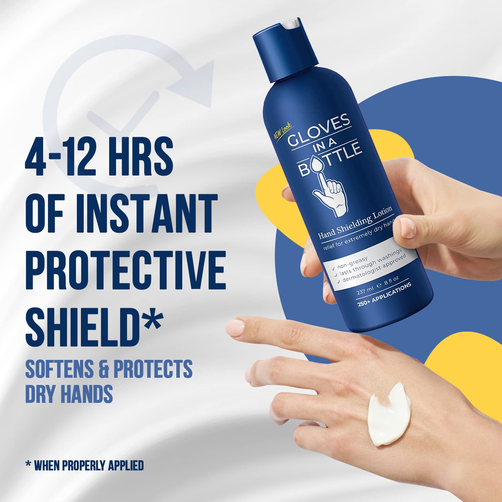 Bottle dispensing the shielding lotion for quick non-greasy application