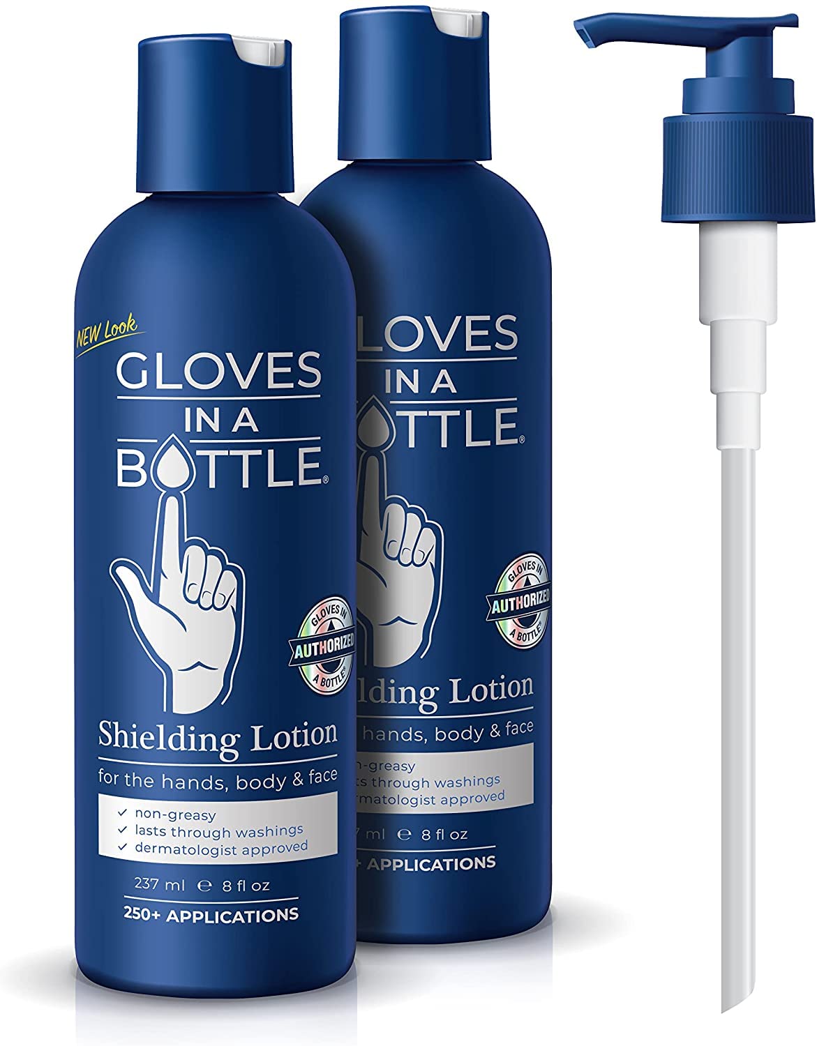 Gloves In A Bottle shielding lotion dispenser close-up for easy application during repetitive tasks
