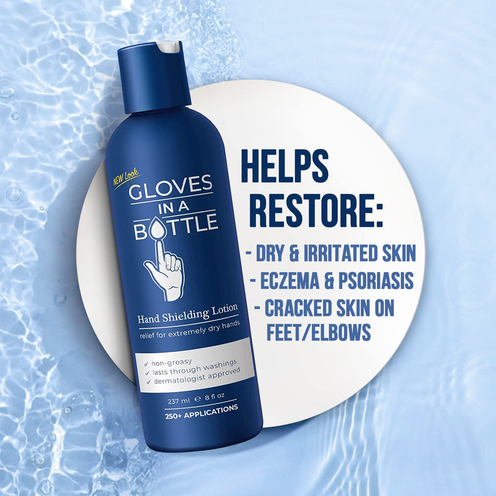 Made in the USA, Gloves In A Bottle shielding lotion with hypoallergenic formula